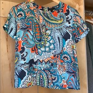 Jcrew silk paisley blouse